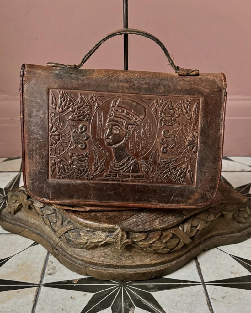 Antique Leather Egyptian Bag - Image 7