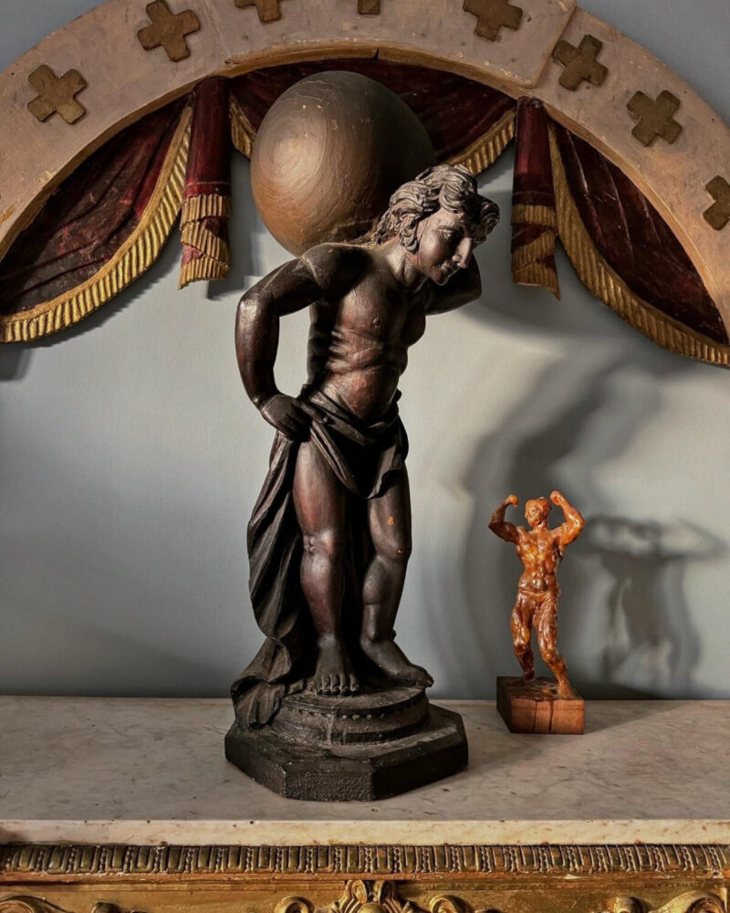 Carved Limewood Atlas Statue - Image 4