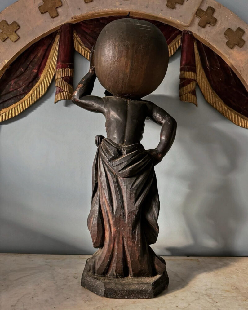 Carved Limewood Atlas Statue - Image 10