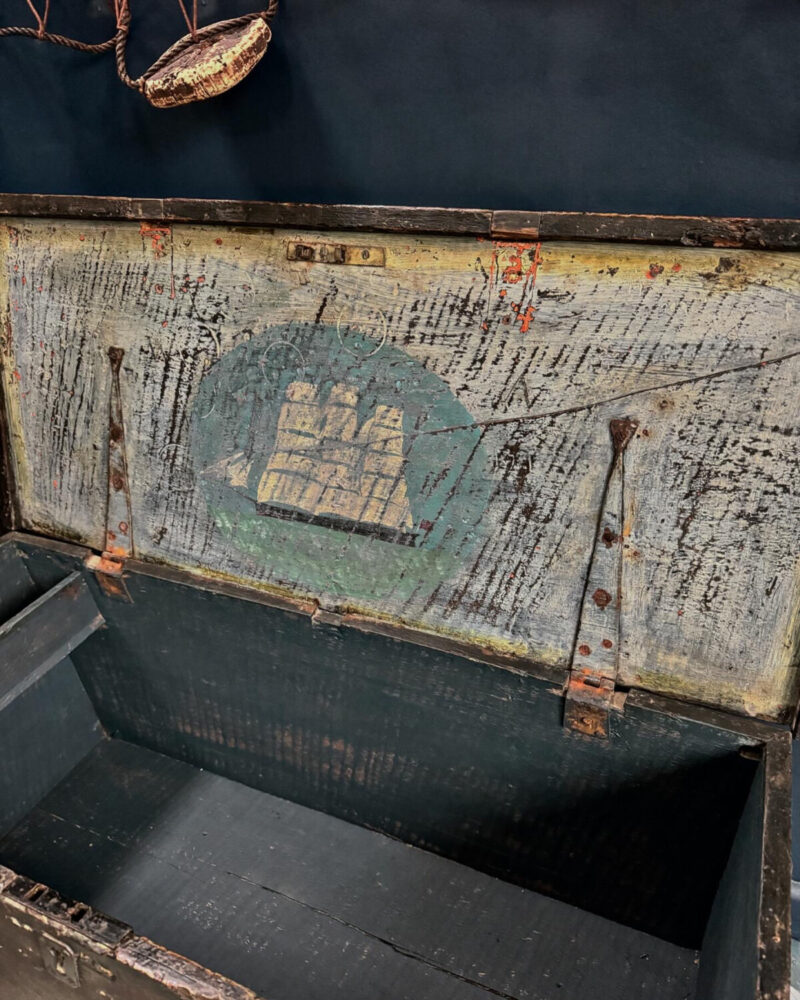 Folk Art Painted Sailors Chest - Image 7