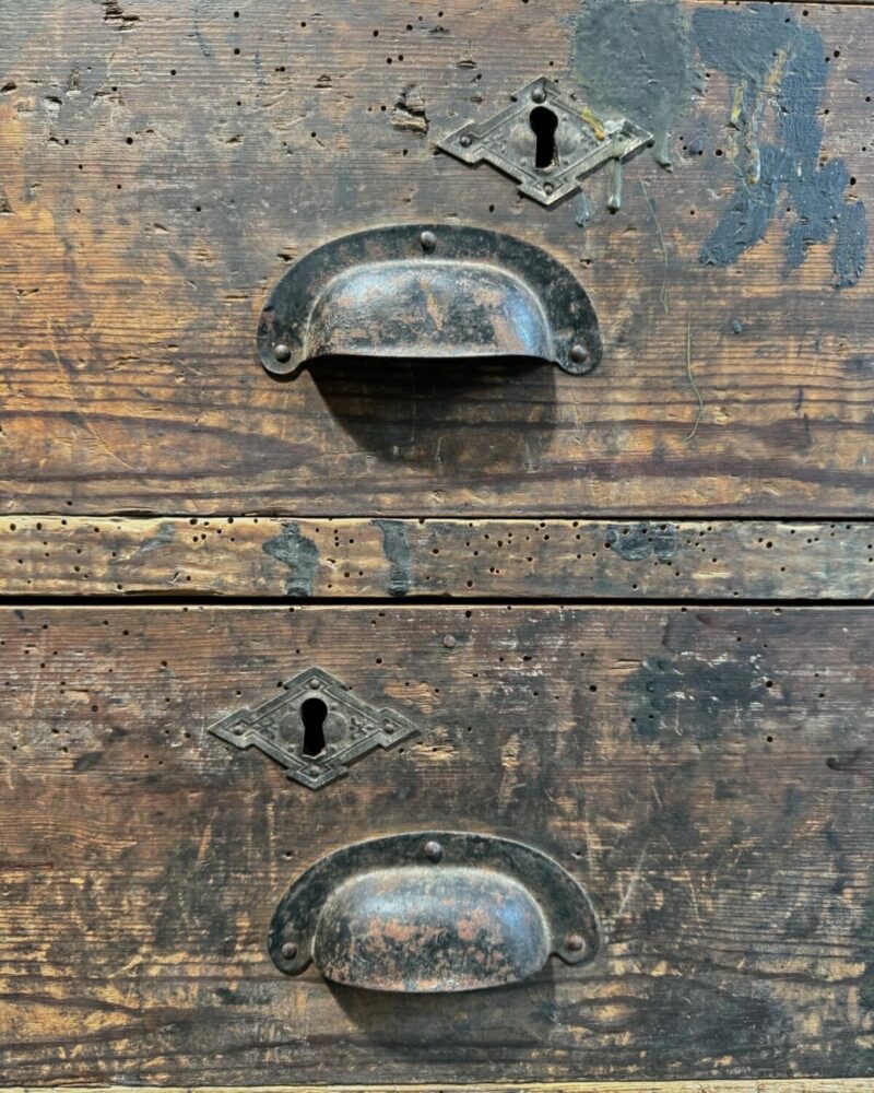 Primitive French Printers Cabinet C.1900 - Image 11