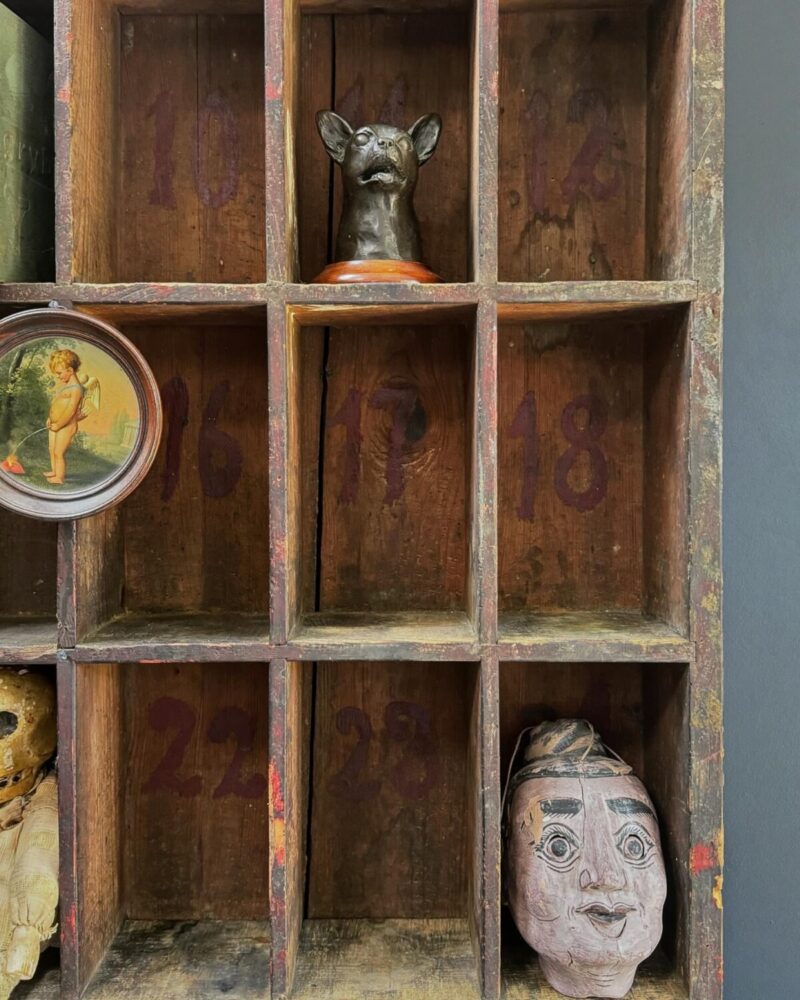 Primitive French Printers Cabinet C.1900 - Image 10