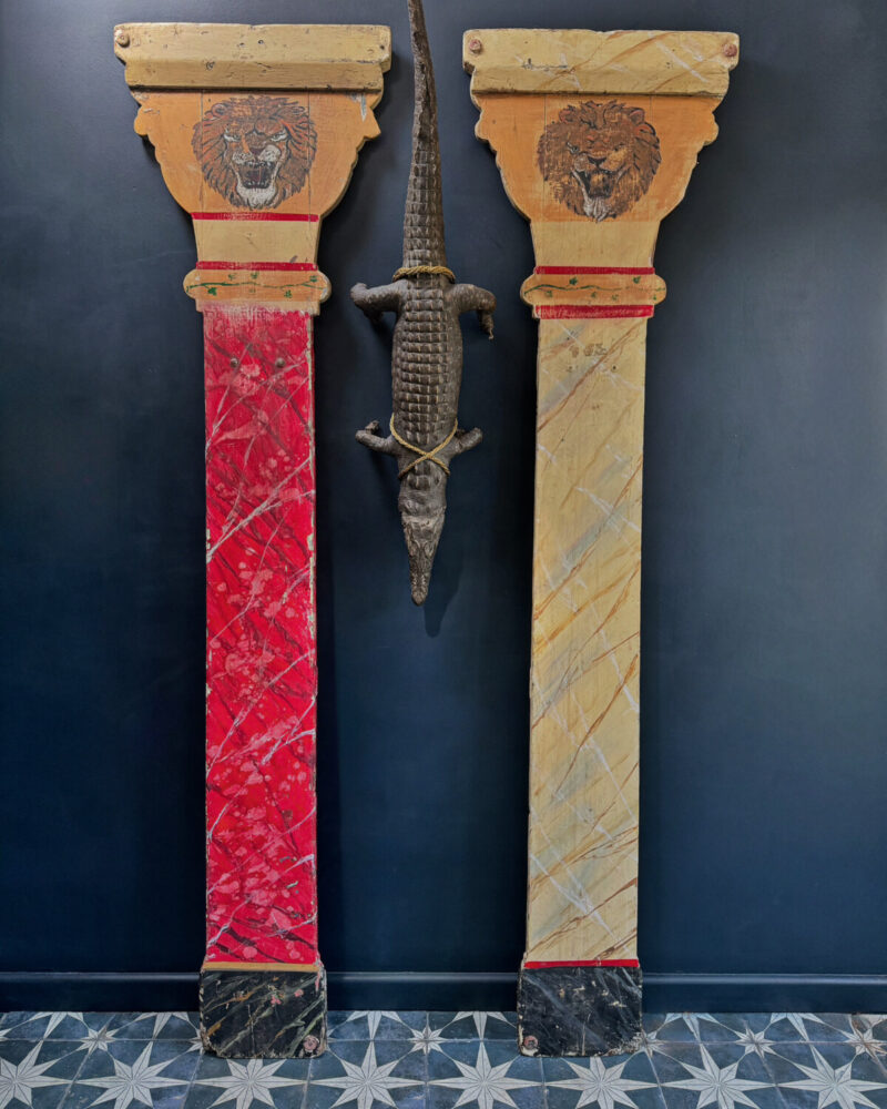 Pair of Painted Fairground Columns