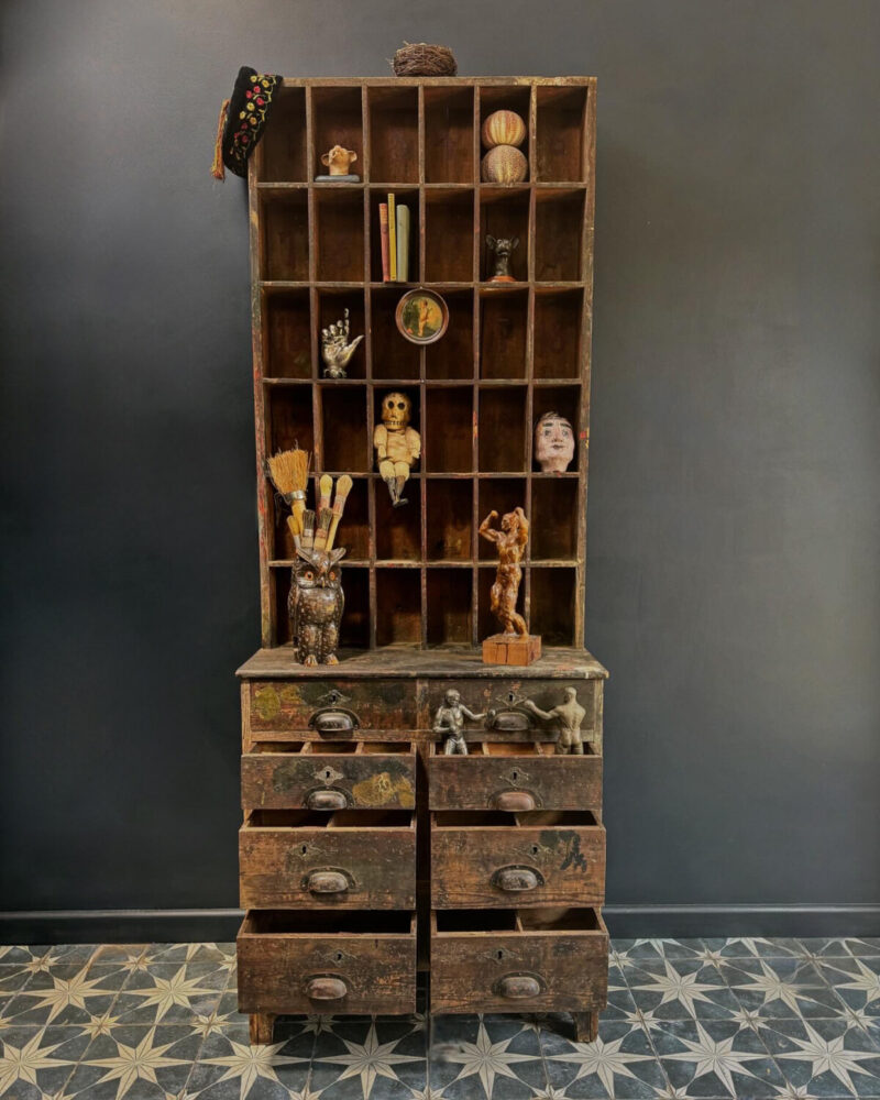 Primitive French Printers Cabinet C.1900 - Image 3