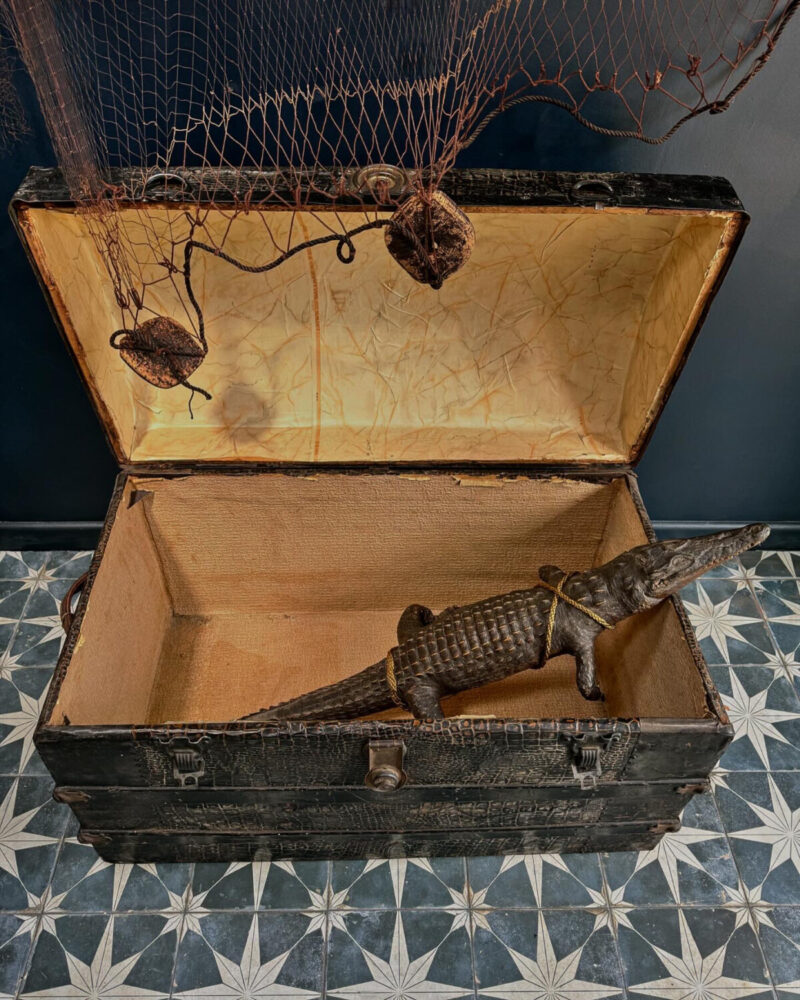 ‘Crocodile Skin’ Steamer Trunk c19th - Image 4