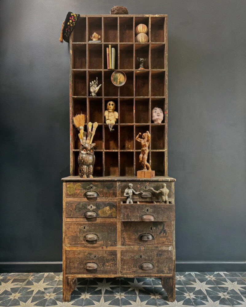 Primitive French Printers Cabinet C.1900