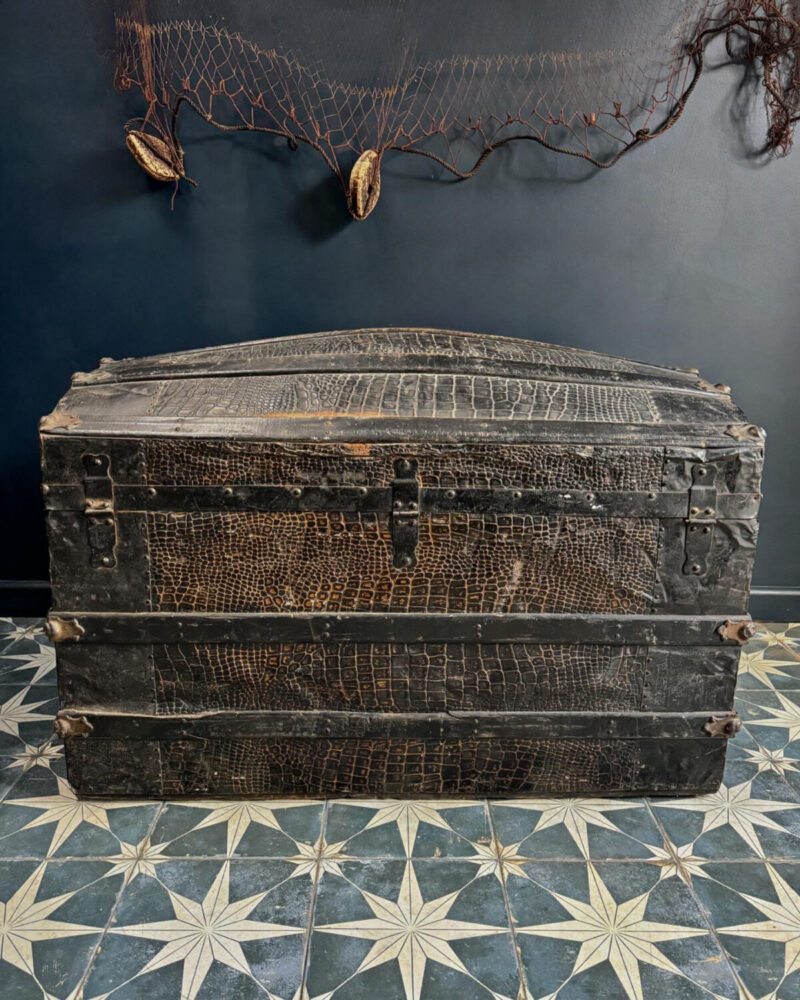 ‘Crocodile Skin’ Steamer Trunk c19th - Image 13
