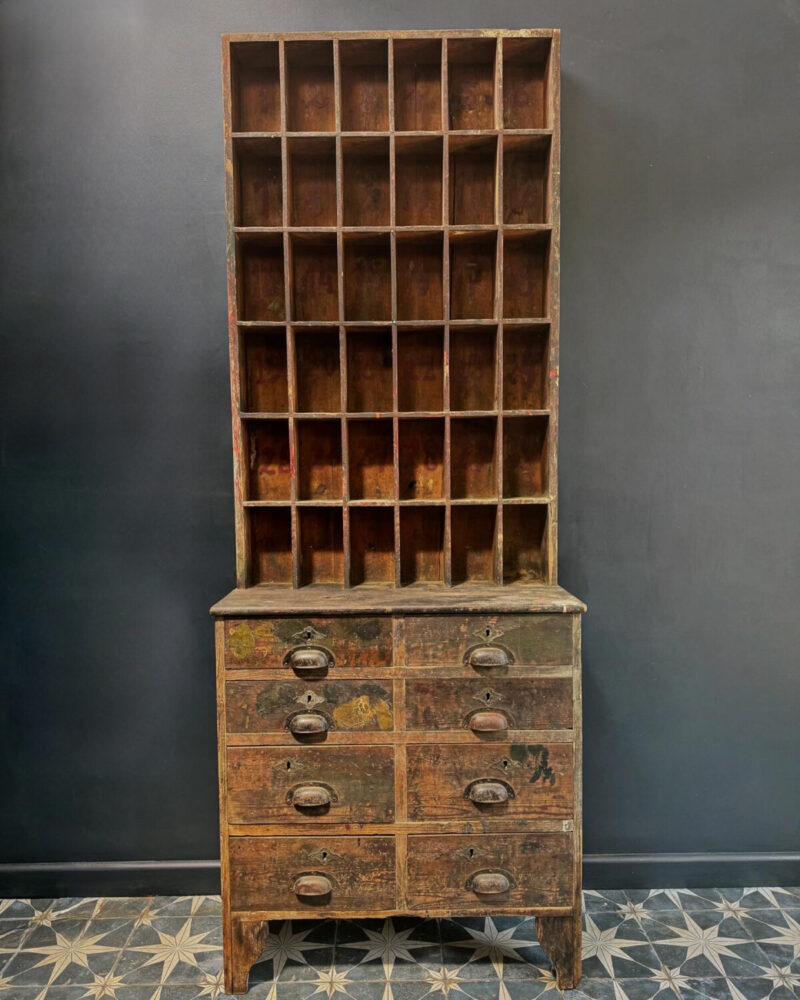 Primitive French Printers Cabinet C.1900 - Image 9