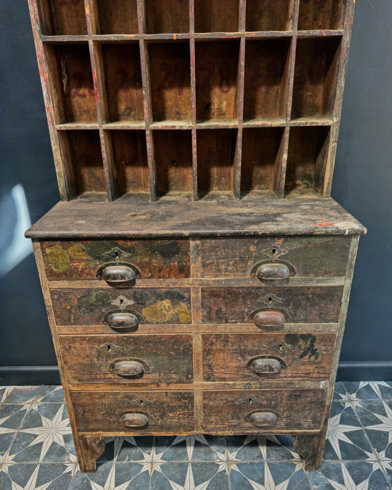 Primitive French Printers Cabinet C.1900 - Image 15