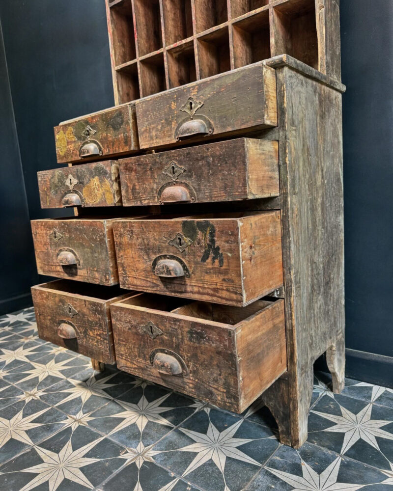 Primitive French Printers Cabinet C.1900 - Image 8