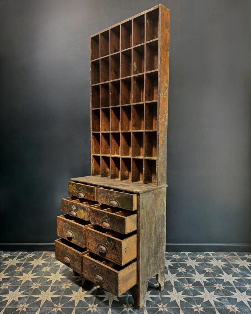 Primitive French Printers Cabinet C.1900 - Image 7