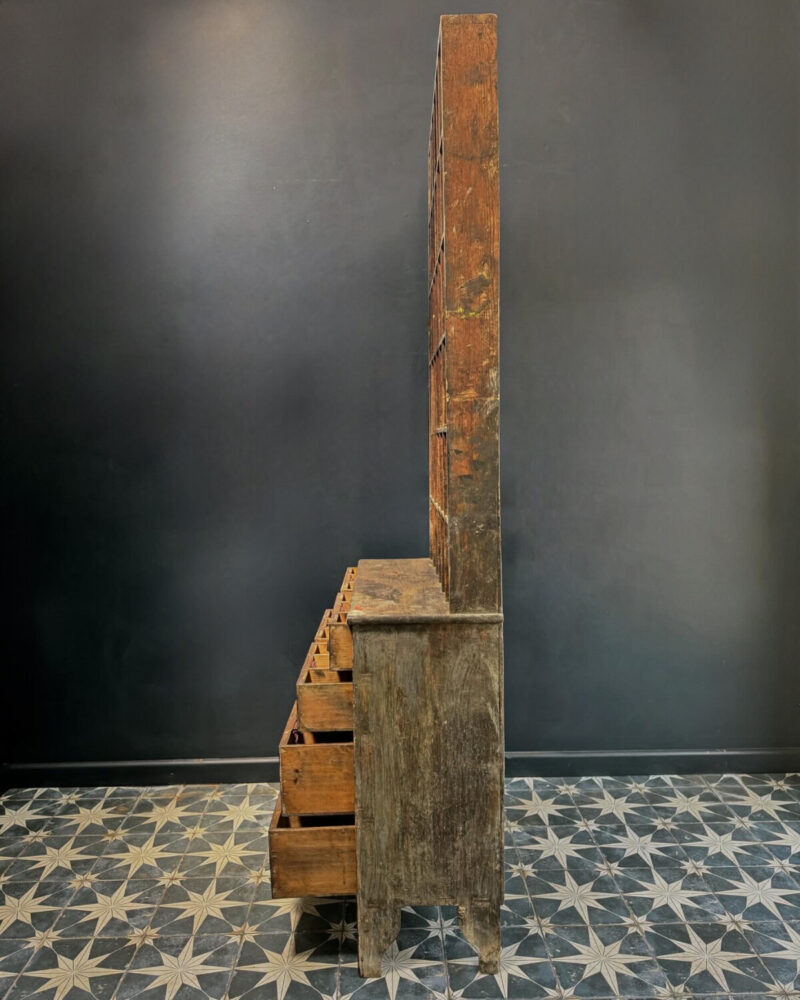 Primitive French Printers Cabinet C.1900 - Image 14