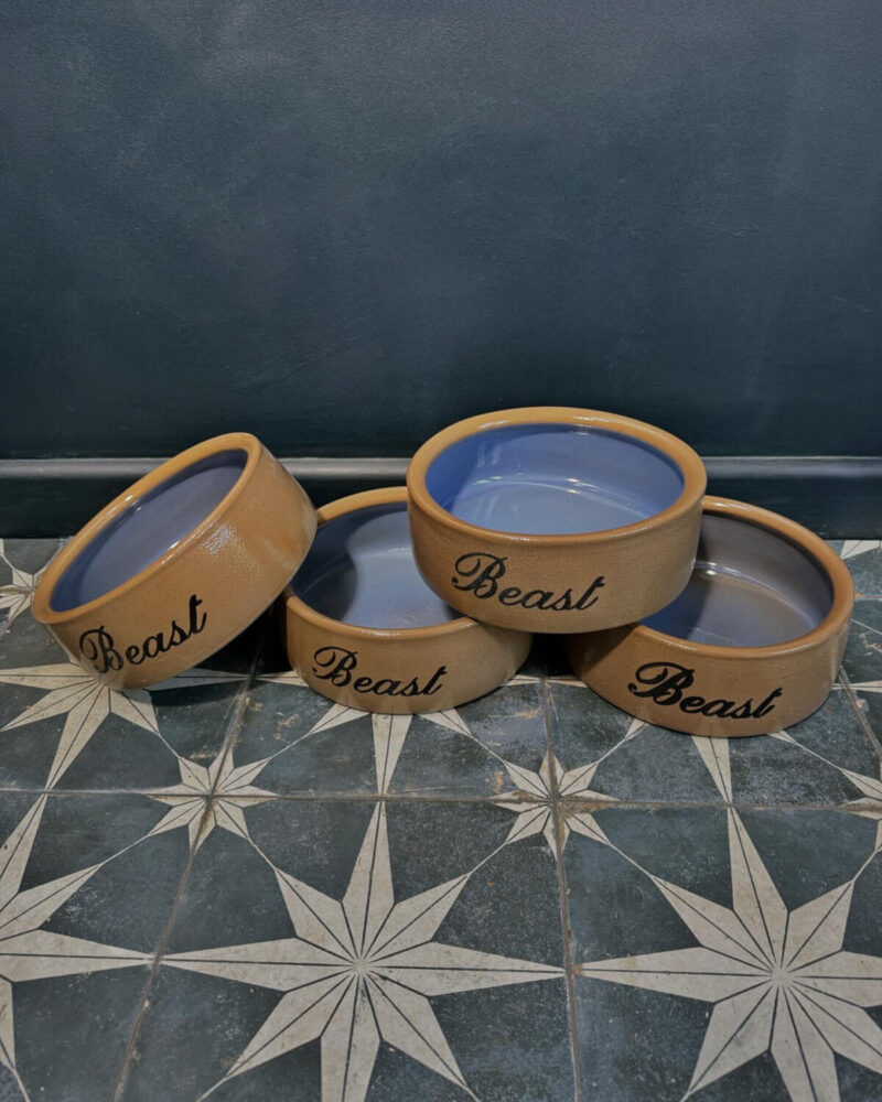 Vintage Stoneware ‘Beast’ Dog Bowls - Image 3