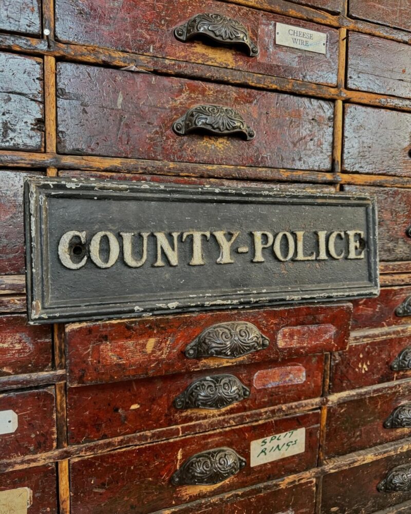 Cast Iron County-Police Sign - Image 4