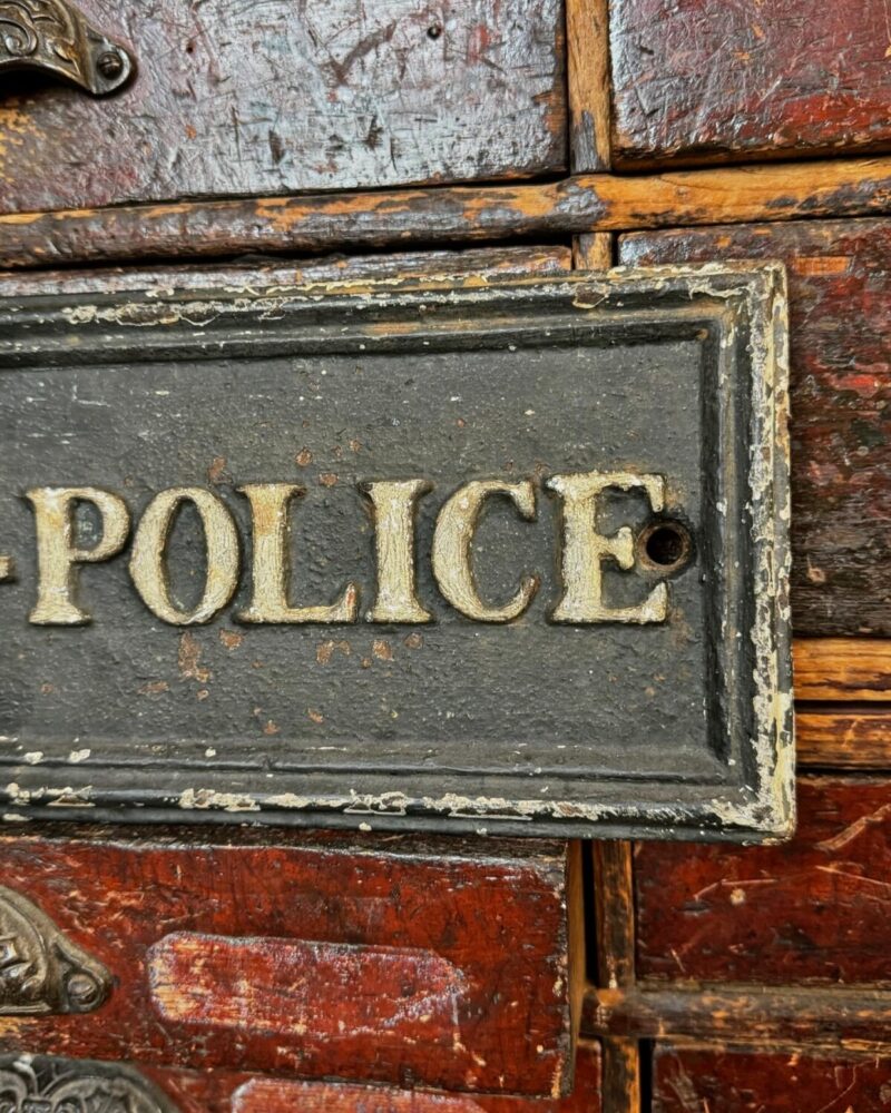 Cast Iron County-Police Sign - Image 3