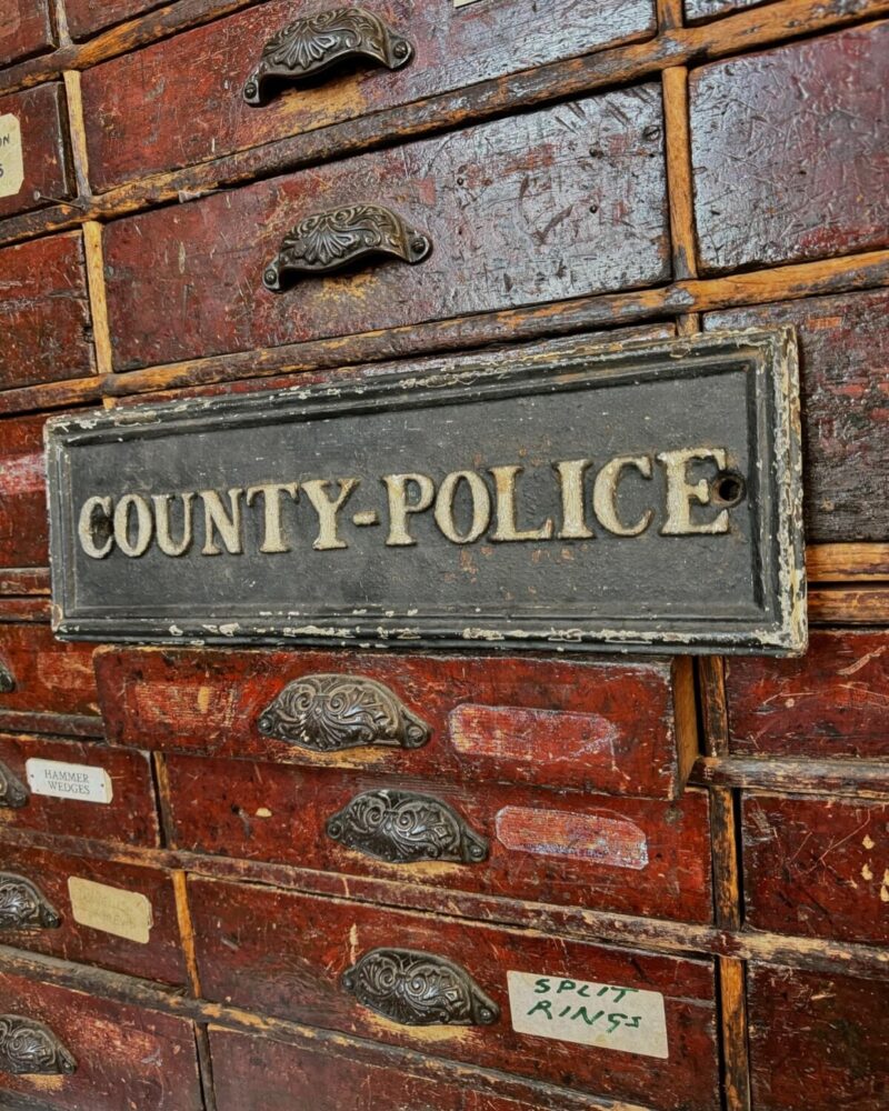 Cast Iron County-Police Sign - Image 5