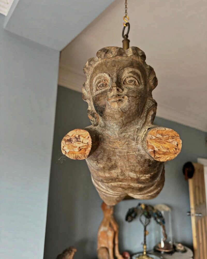 French Carved Wood Cherub - Image 6