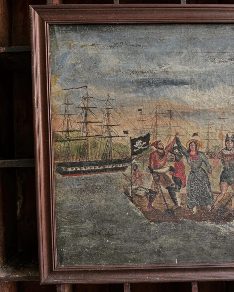Naive Oil Painting ‘Pirates’ - Image 2