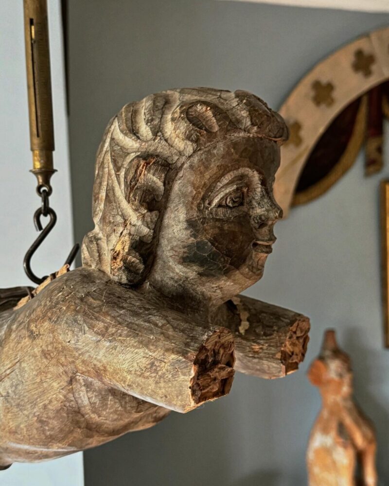French Carved Wood Cherub - Image 7