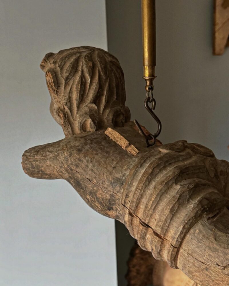 French Carved Wood Cherub - Image 11