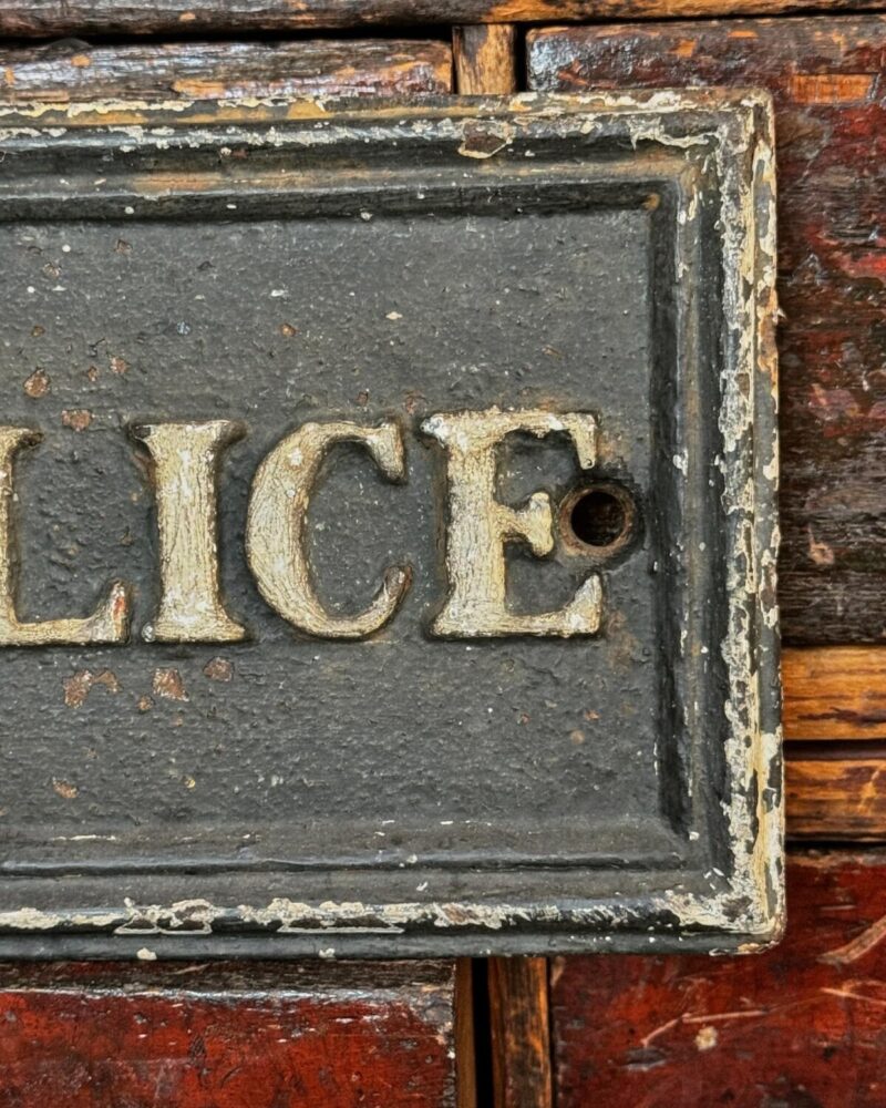 Cast Iron County-Police Sign - Image 6