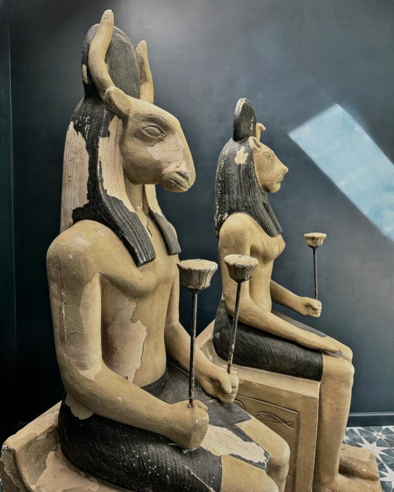 Pair of Seated Egyptian God Statues - Image 8