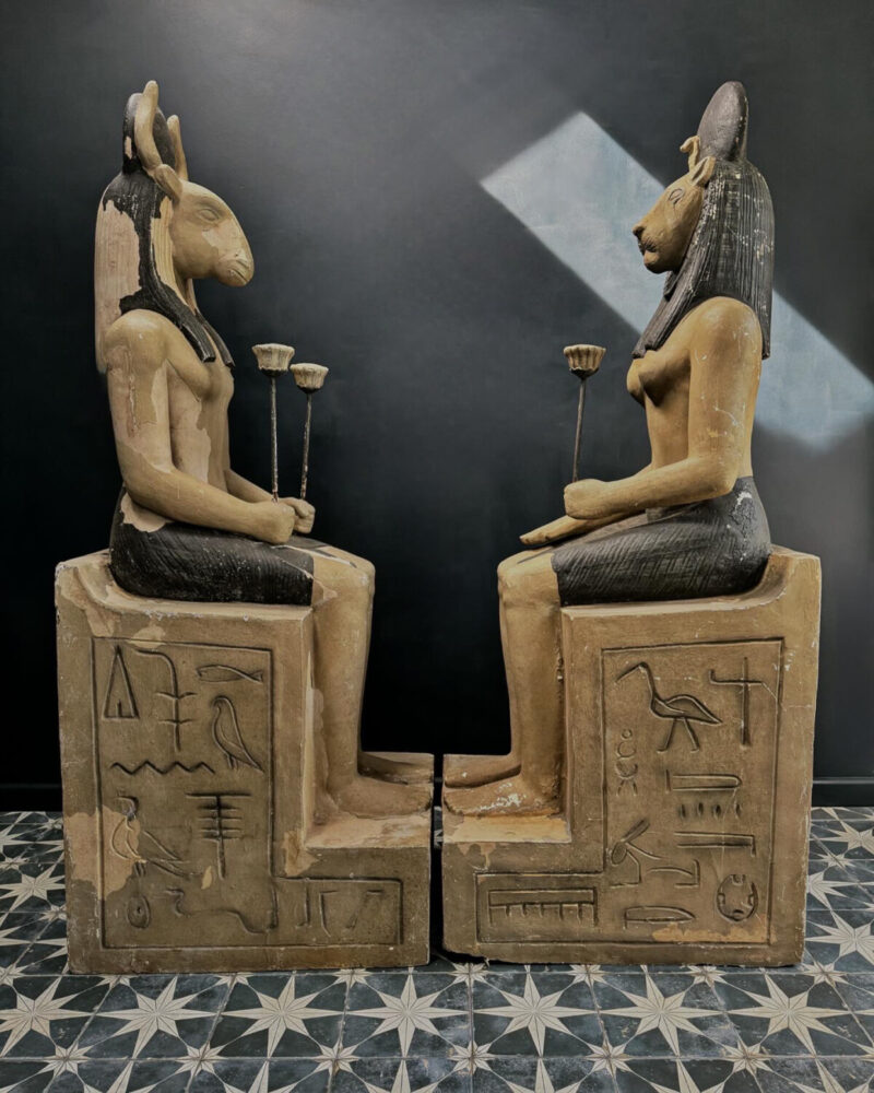 Pair of Seated Egyptian God Statues - Image 10