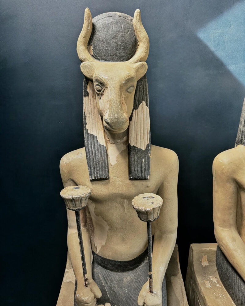 Pair of Seated Egyptian God Statues - Image 13