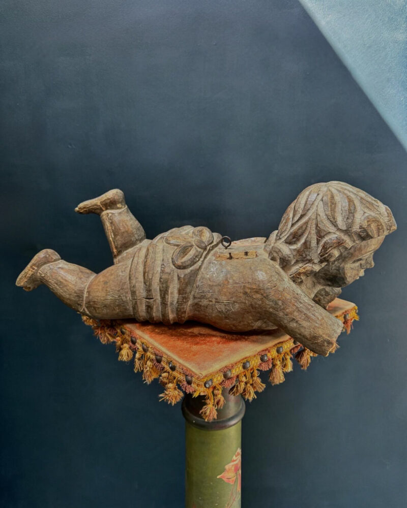 French Carved Wood Cherub - Image 12