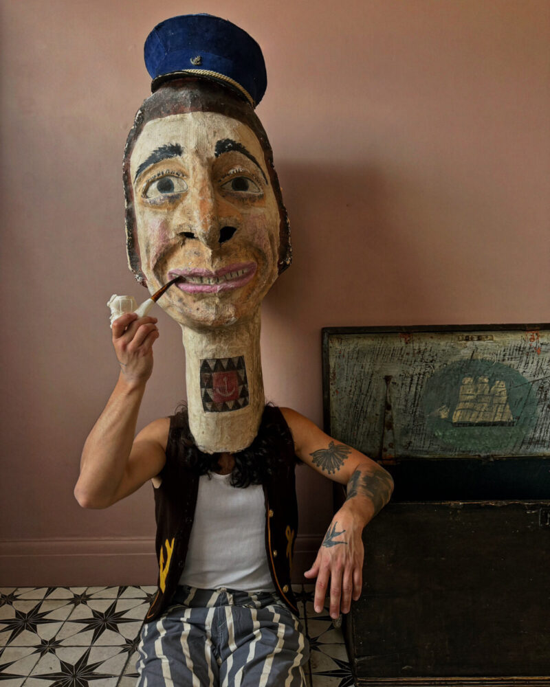 French Sailor Papier-Mache Carnival Head