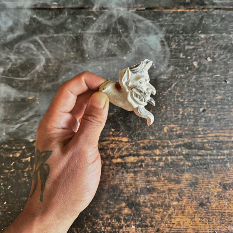 Devil Head Clay Pipe