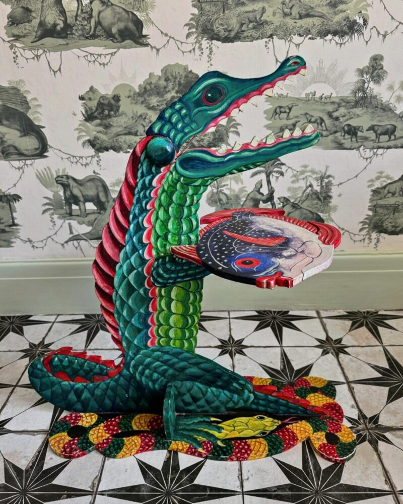Folk Art Crocodile Table - Image 2