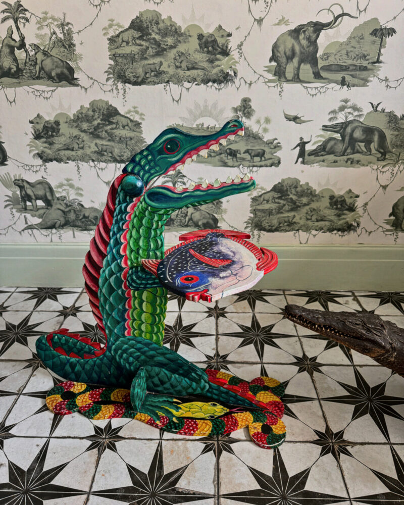 Folk Art Crocodile Table