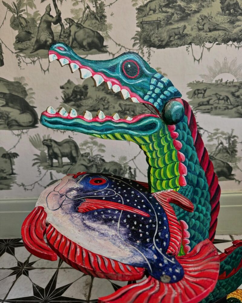 Folk Art Crocodile Table - Image 4