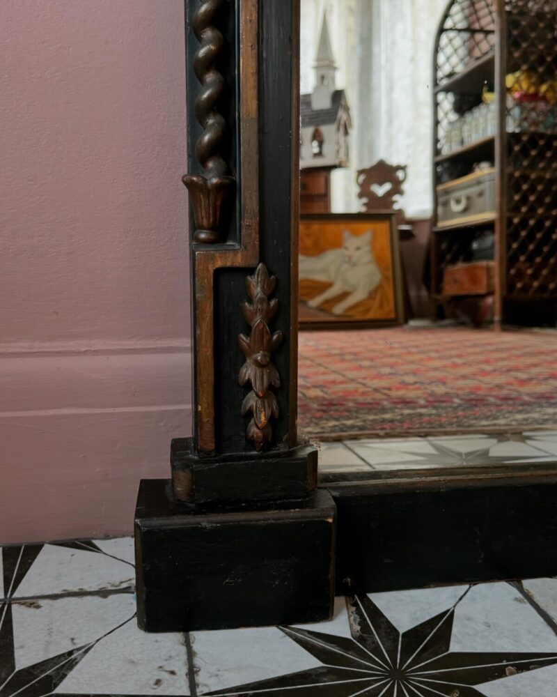 Victorian Black & Gilt Wall Mirror - Image 5