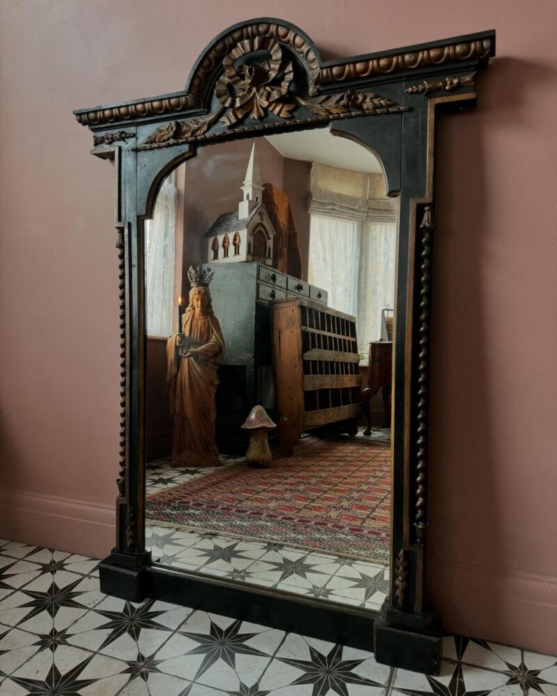 Victorian Black & Gilt Wall Mirror - Image 2