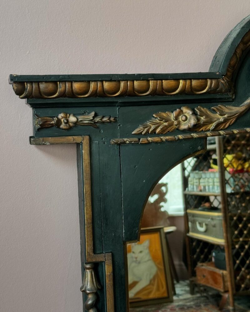 Victorian Black & Gilt Wall Mirror - Image 9
