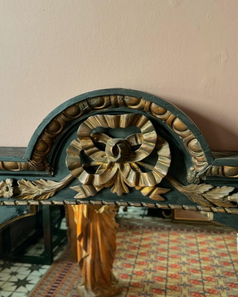 Victorian Black & Gilt Wall Mirror - Image 7