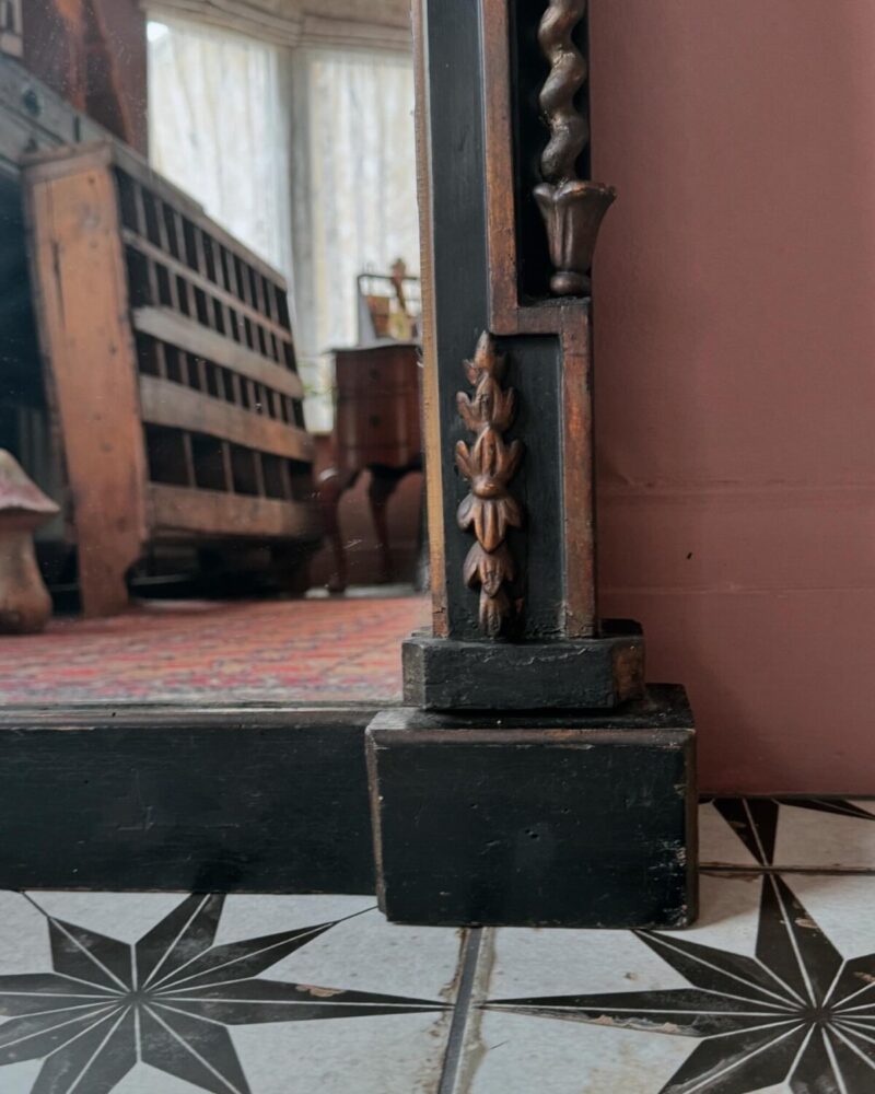 Victorian Black & Gilt Wall Mirror - Image 6
