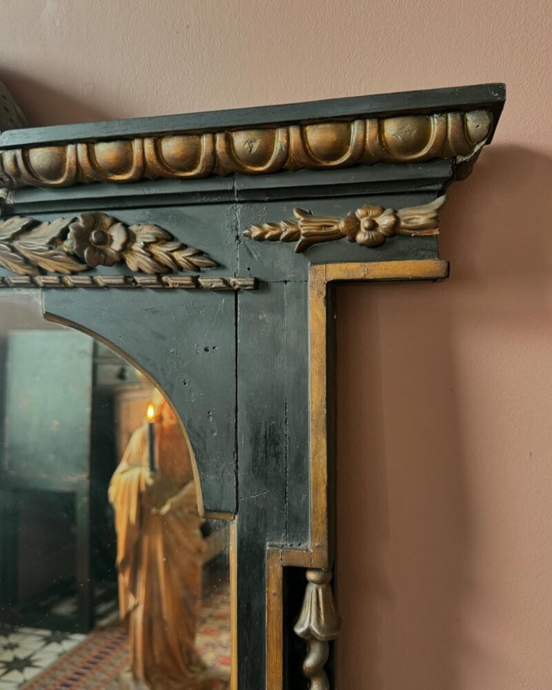 Victorian Black & Gilt Wall Mirror - Image 8
