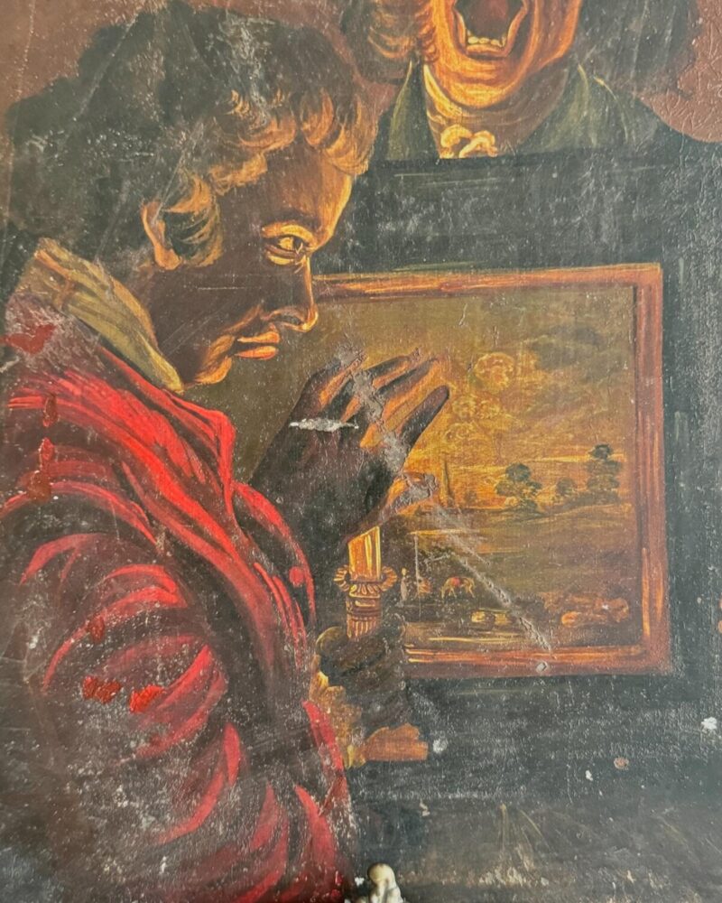 ‘The Connoisseur’ Antique Oil Painting - Image 4