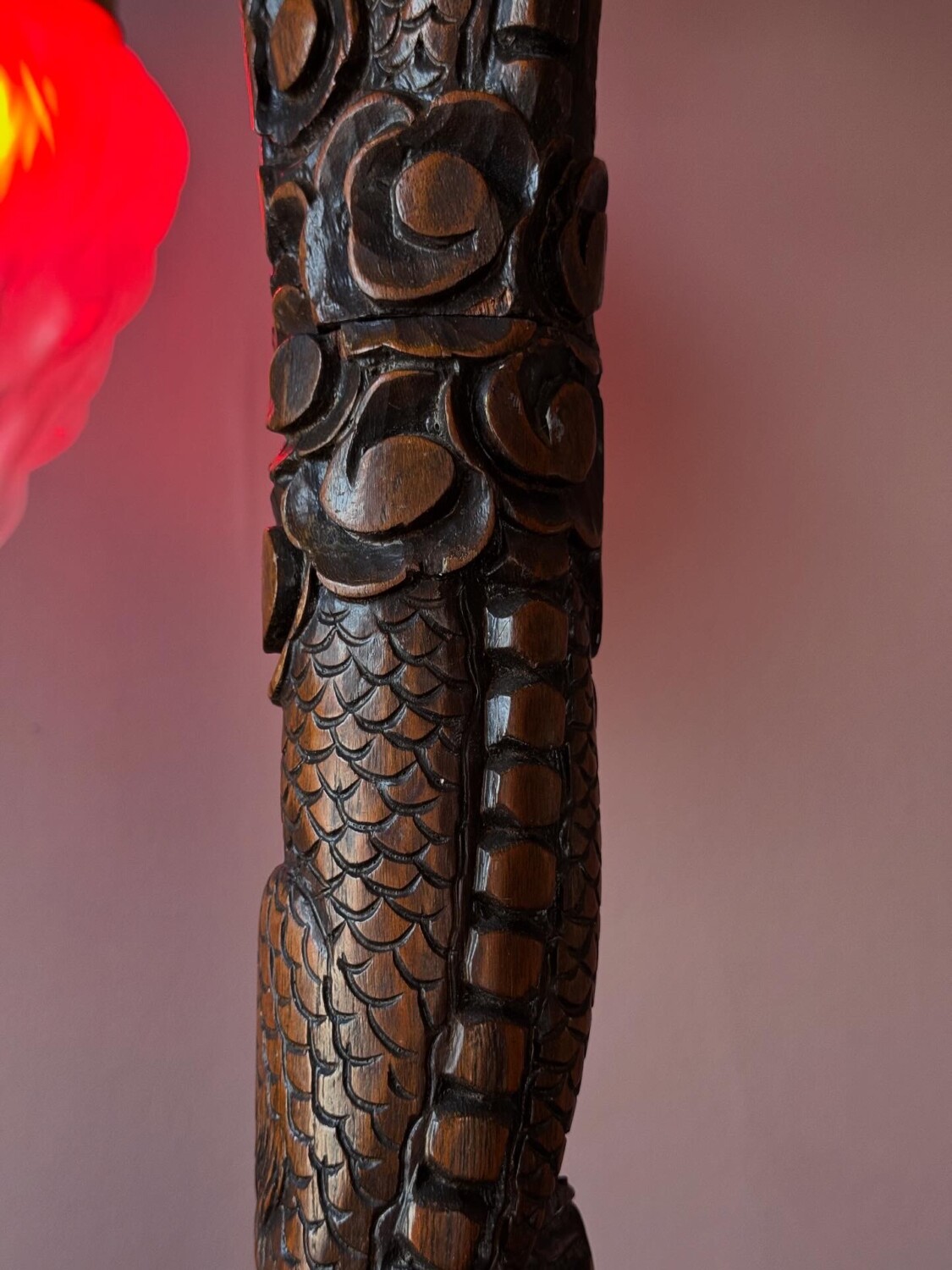 Chinese Carved Dragon Floor Lamp - Image 5