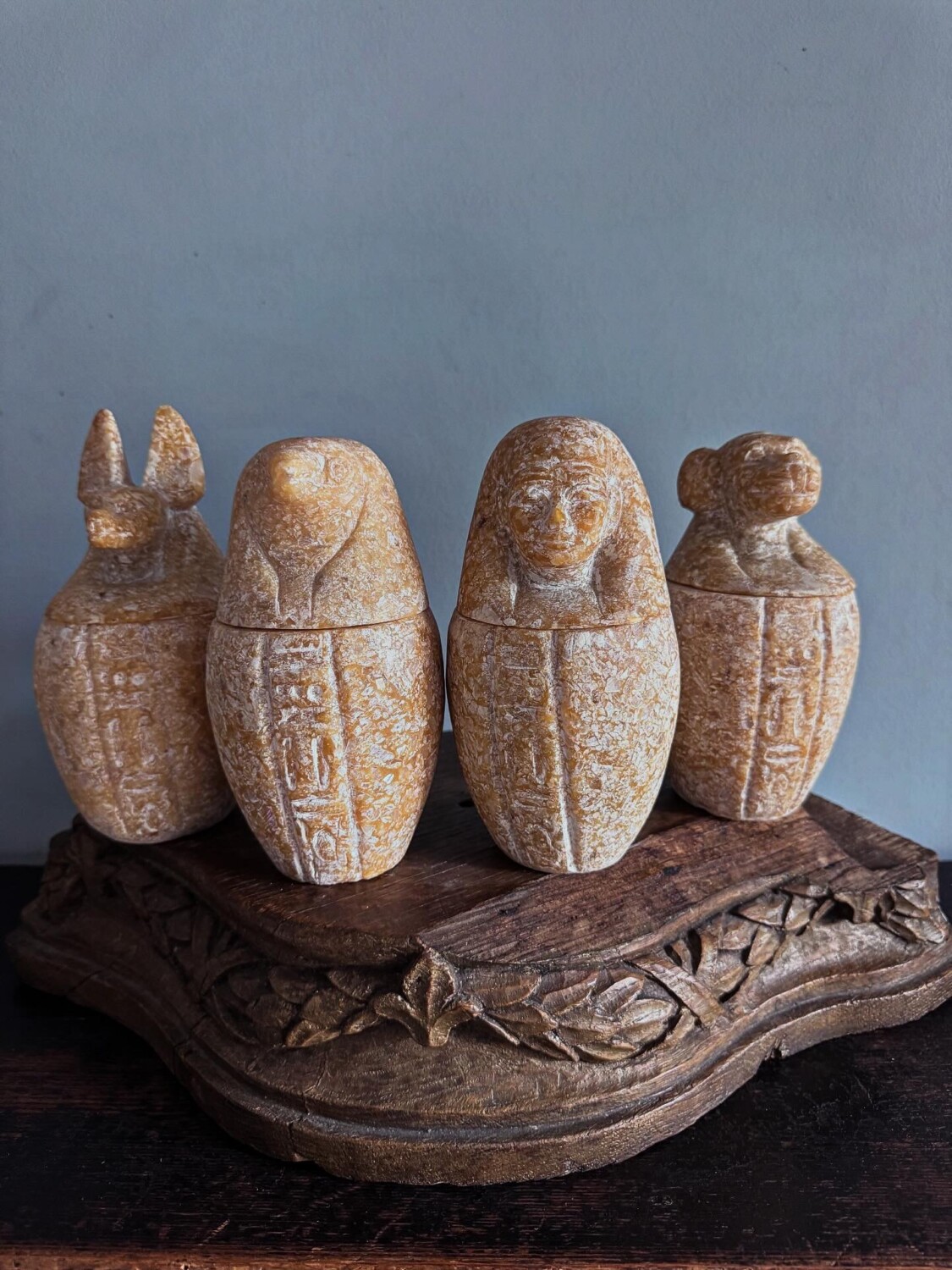 Collection of Egyptian Stone Canopic Urns - Image 2