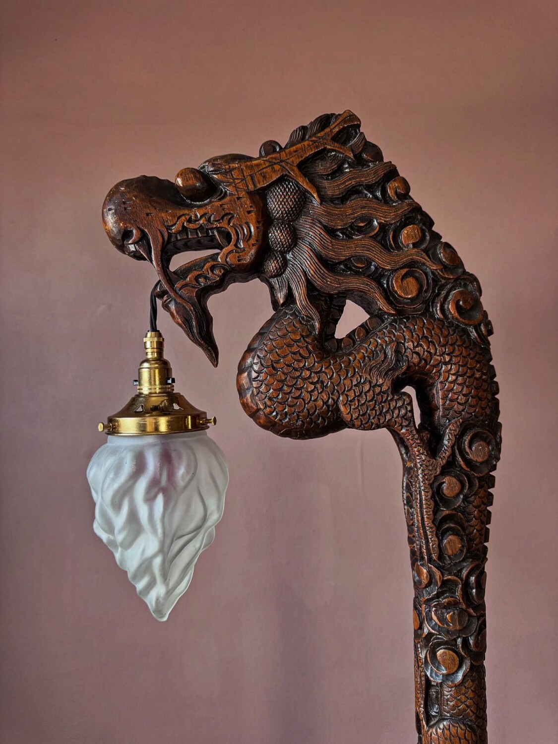 Chinese Carved Dragon Floor Lamp - Image 18