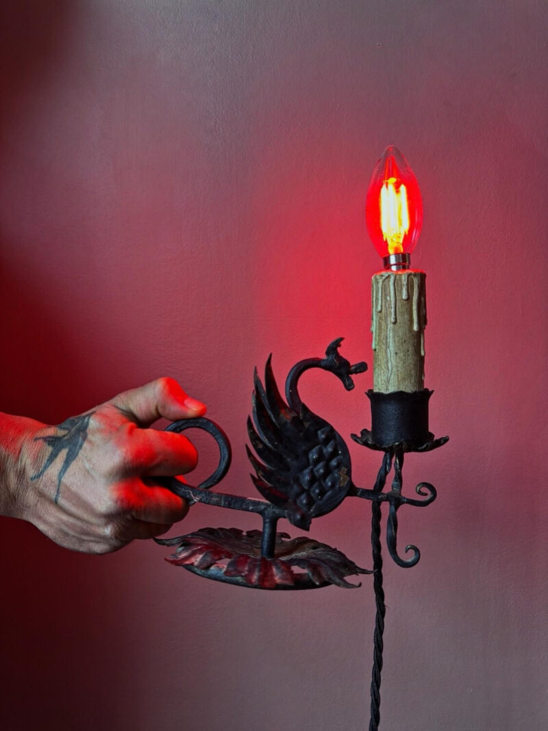 Gothic Forged Dragon Lamp