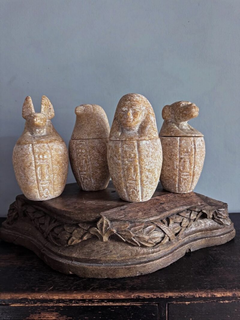 Collection of Egyptian Stone Canopic Urns