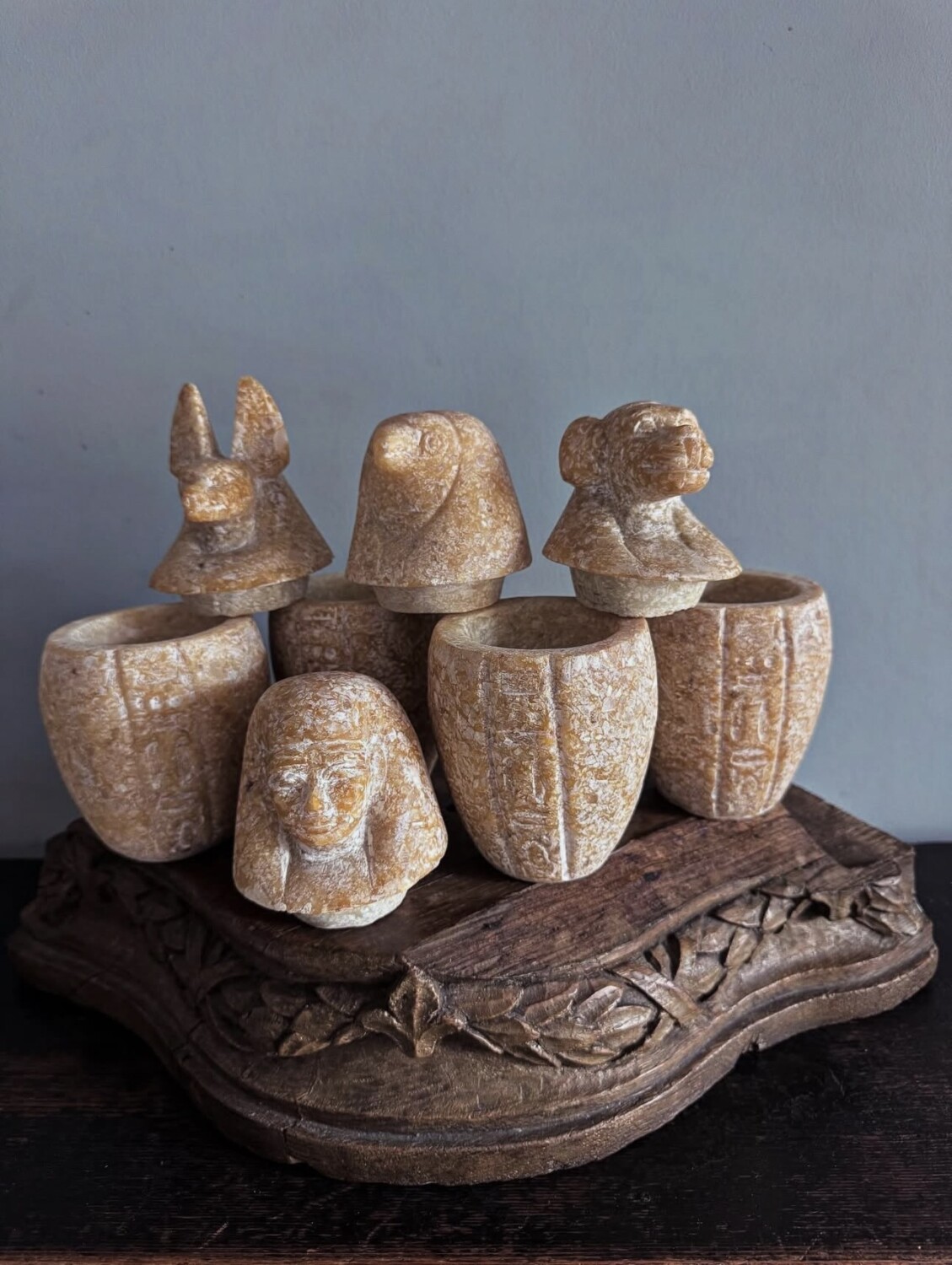 Collection of Egyptian Stone Canopic Urns - Image 3