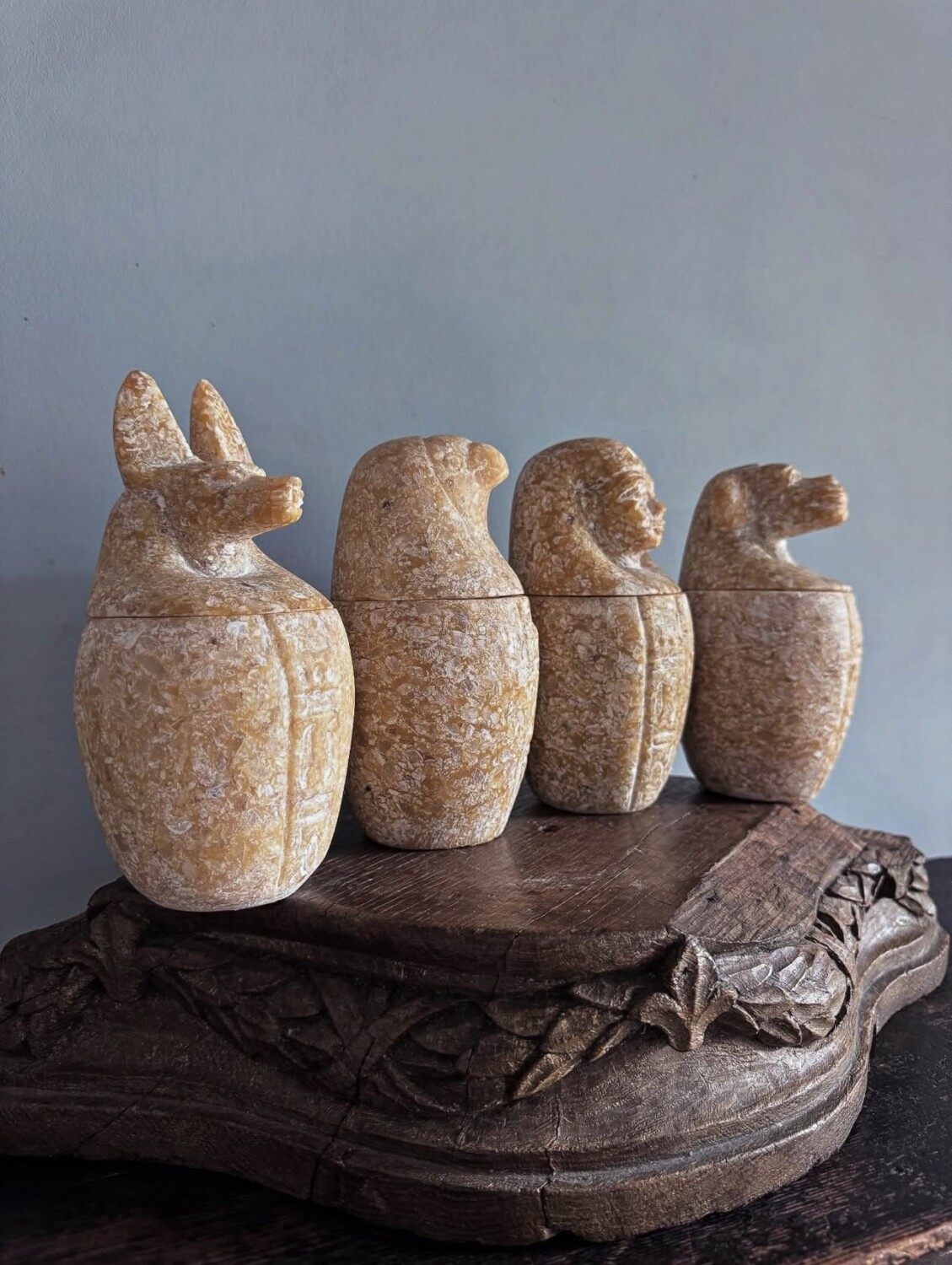 Collection of Egyptian Stone Canopic Urns - Image 4