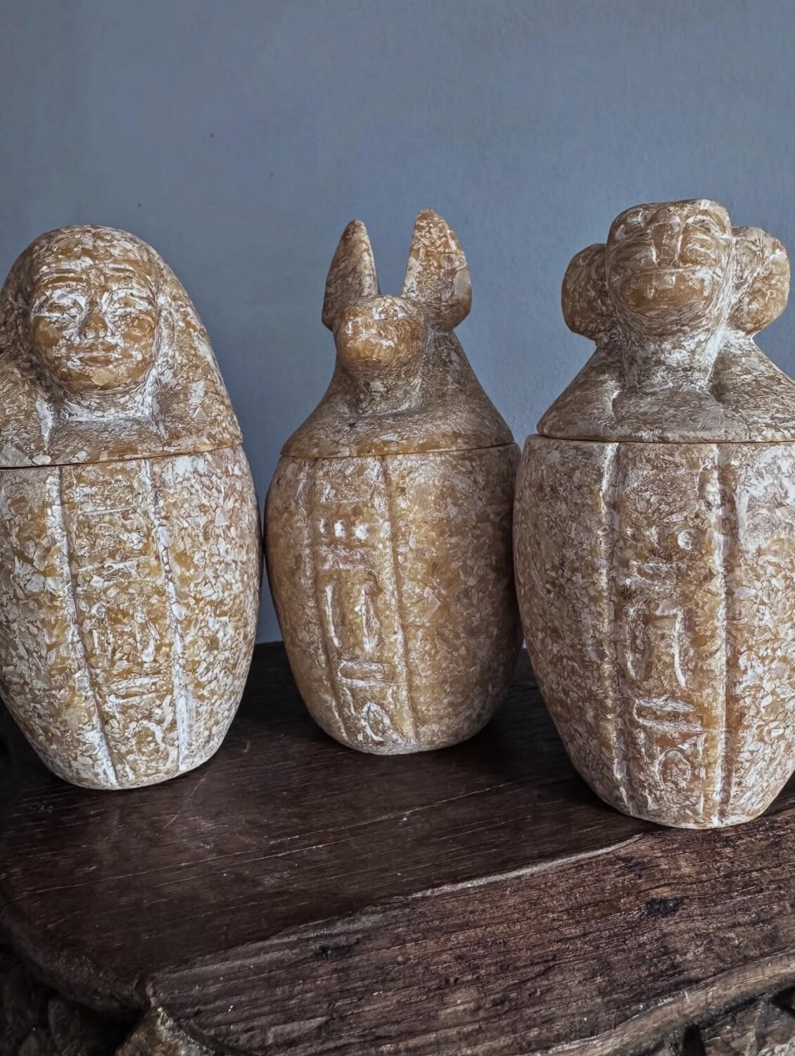 Collection of Egyptian Stone Canopic Urns - Image 5