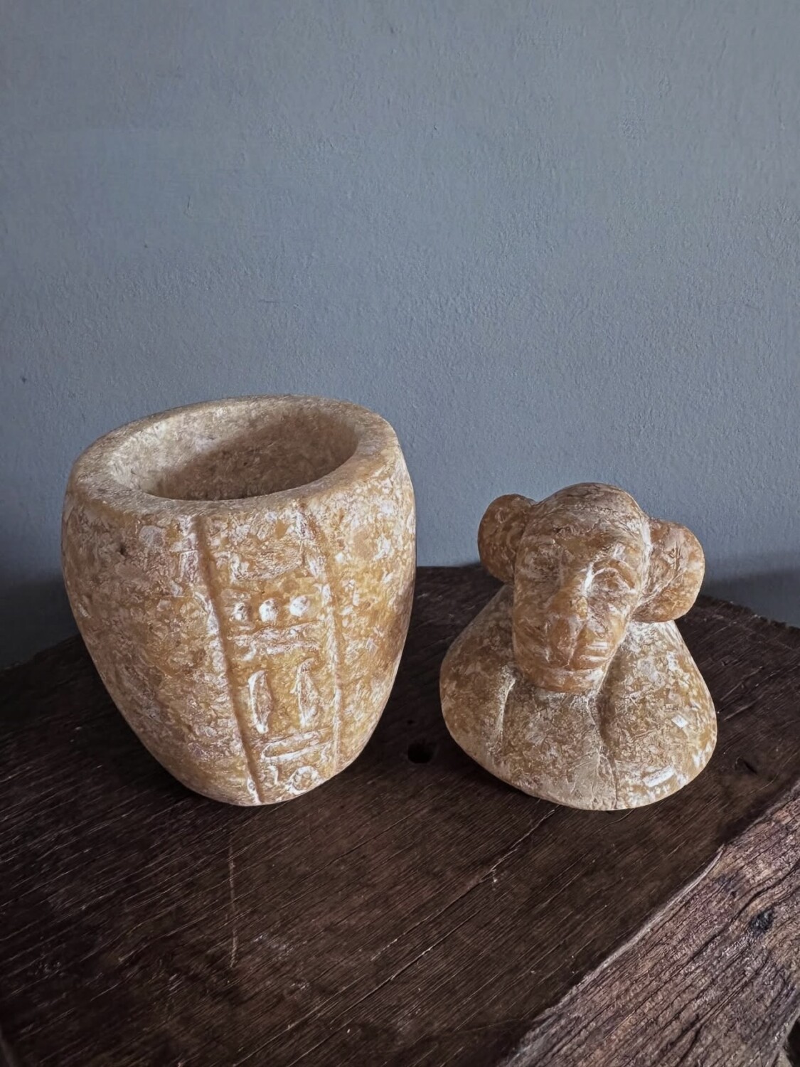 Collection of Egyptian Stone Canopic Urns - Image 8